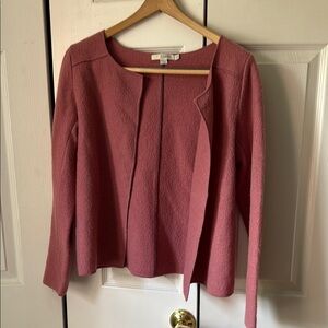 Boden Pink Open Front 100% Wool Blazer/cardigan